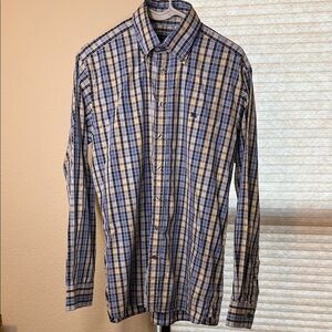 Burberry London Men's Shirt Size 15.5 - 39 Check Plaid Long Sleeve Button